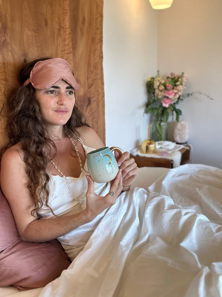 Silk Crystal Eye Mask - Rose
