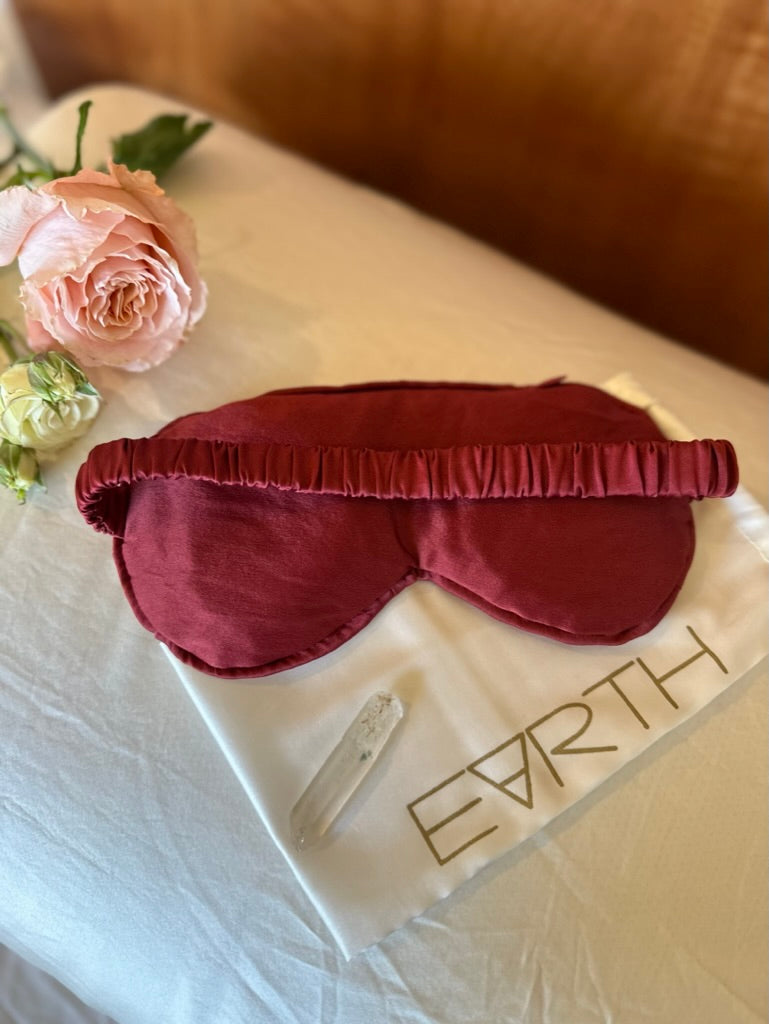 Silk Crystal Eye Mask - Ruby Red