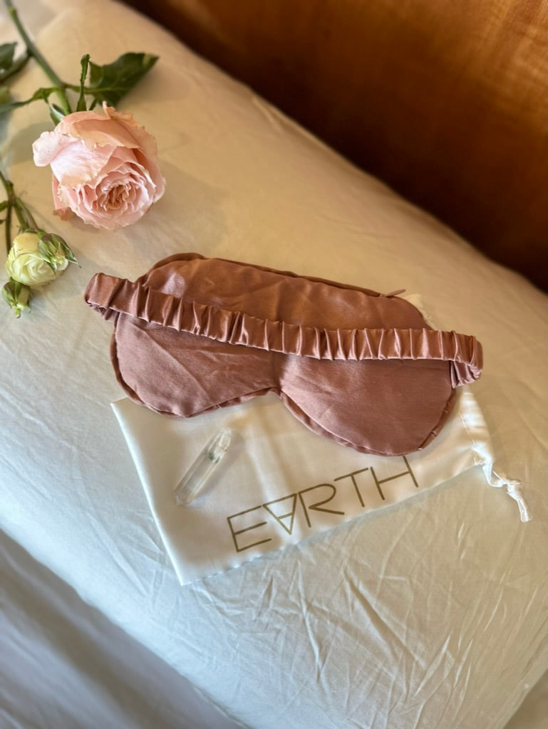 Silk Crystal Eye Mask - Rose