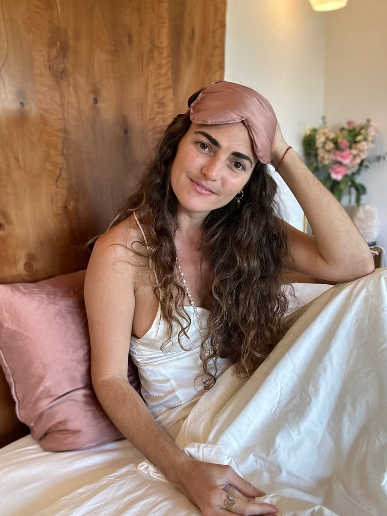 Silk Crystal Eye Mask - Rose