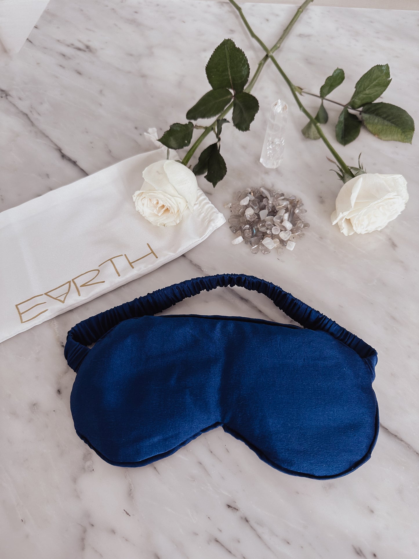 Silk Crystal Eye Mask - Indigo