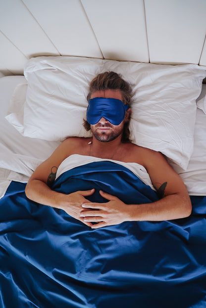 Silk Crystal Eye Mask - Indigo