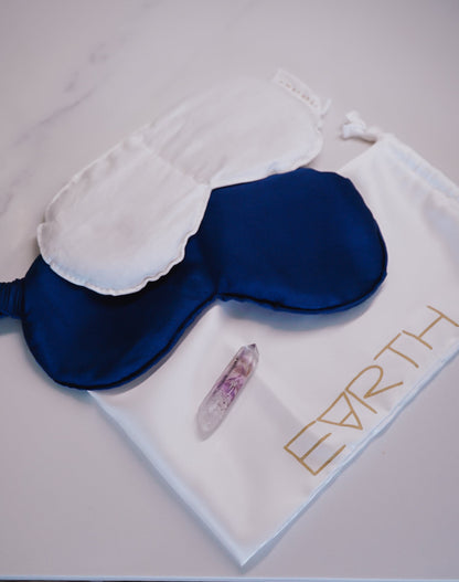 Silk Crystal Eye Mask - Indigo