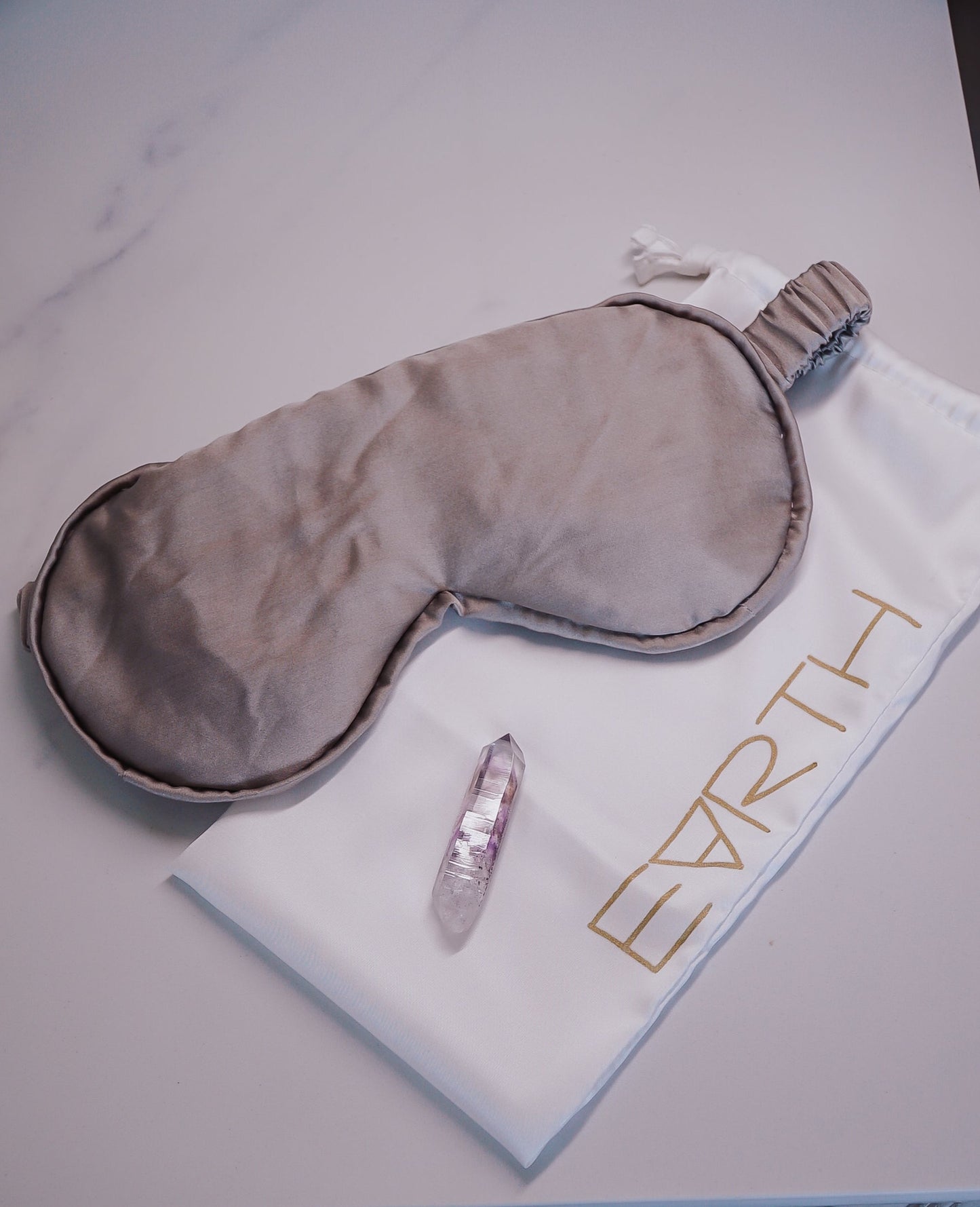 Silk Crystal Eye Mask - Silver