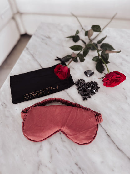 Silk Crystal Eye Mask - Ruby Red