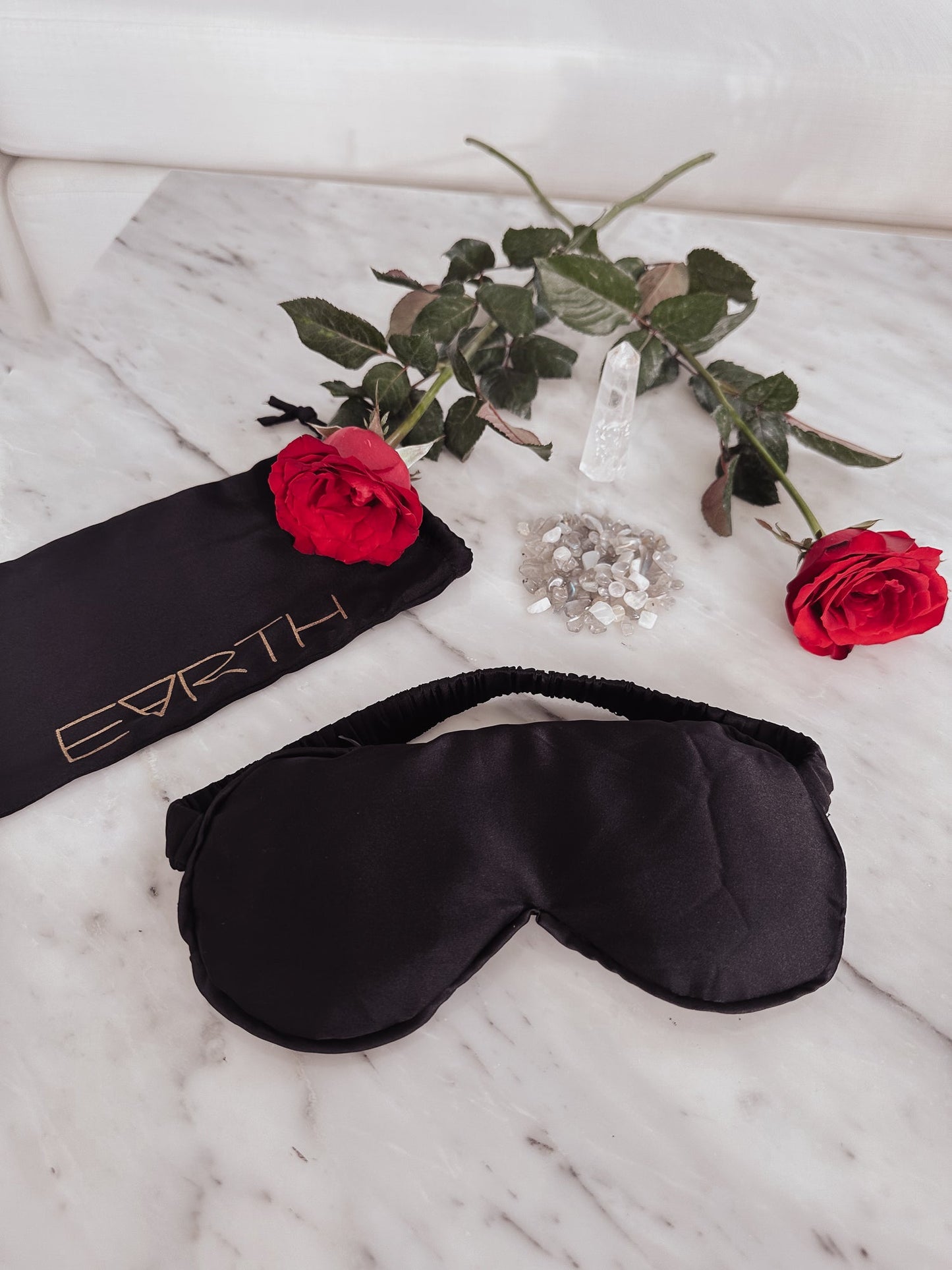 Silk Crystal Eye Mask - Midnight Black